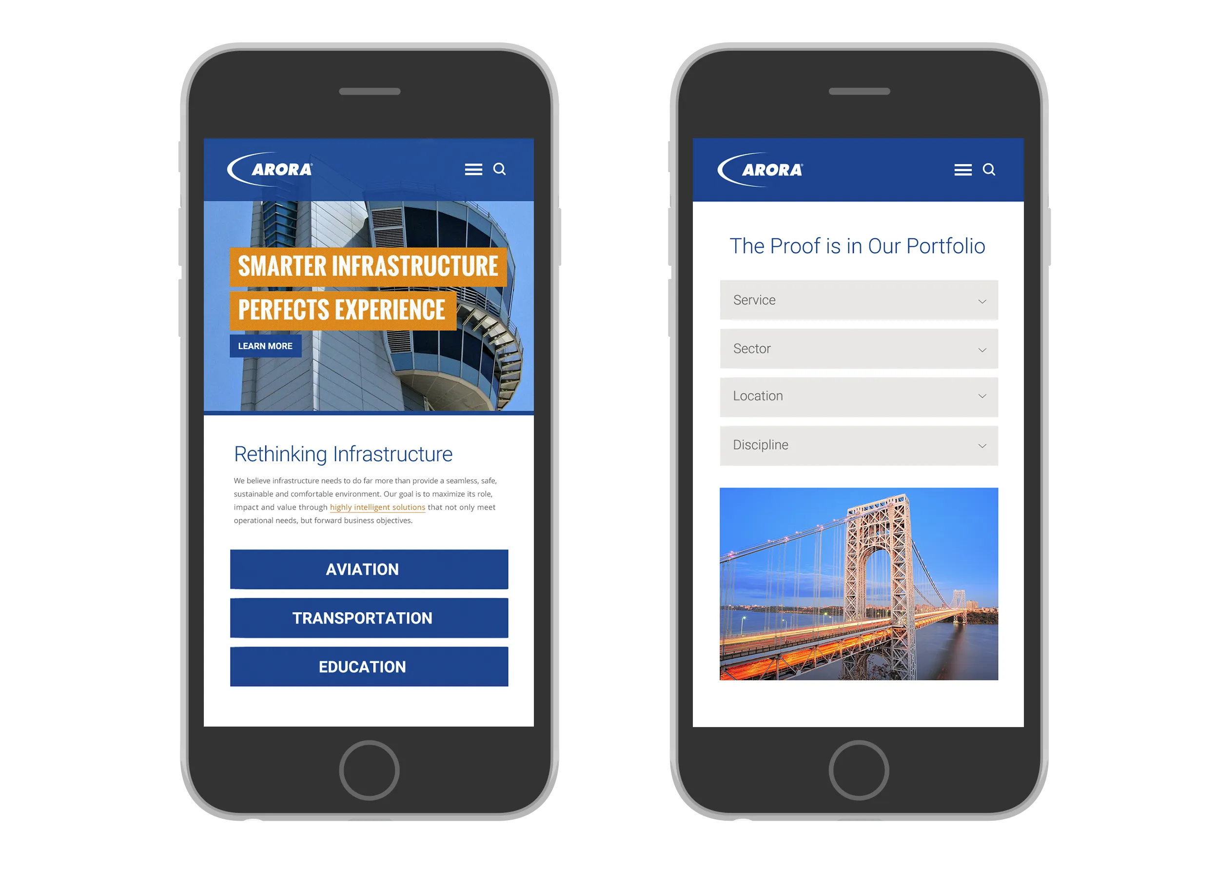 Arora Engineers rebrand web redesign mobile responsive design