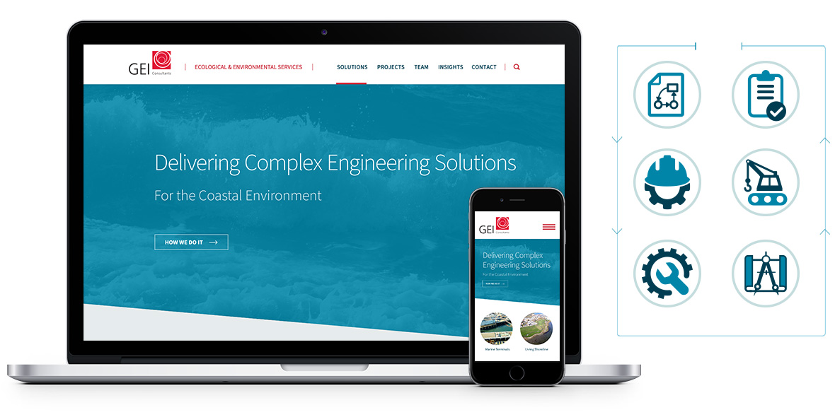 GEI Coastal Waterfront Engineering website design