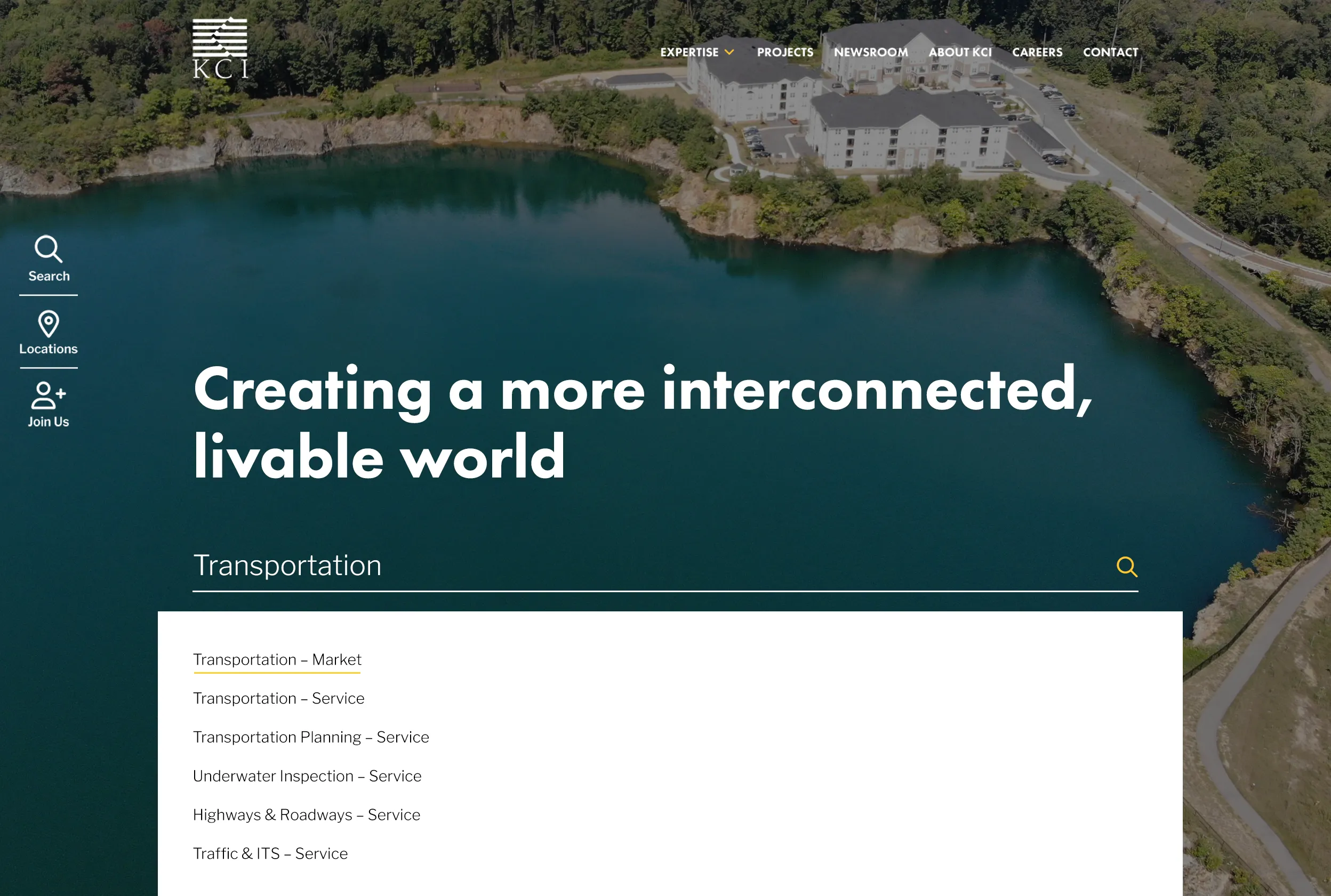 KCI Technologies website redesign Elastic Search Swiftype