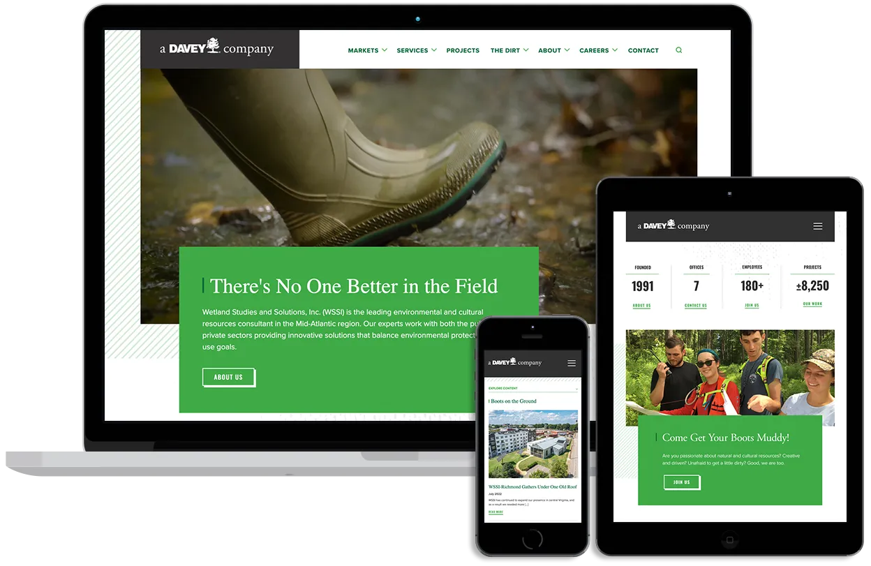 Wetland Studies and Solutions website redesign
