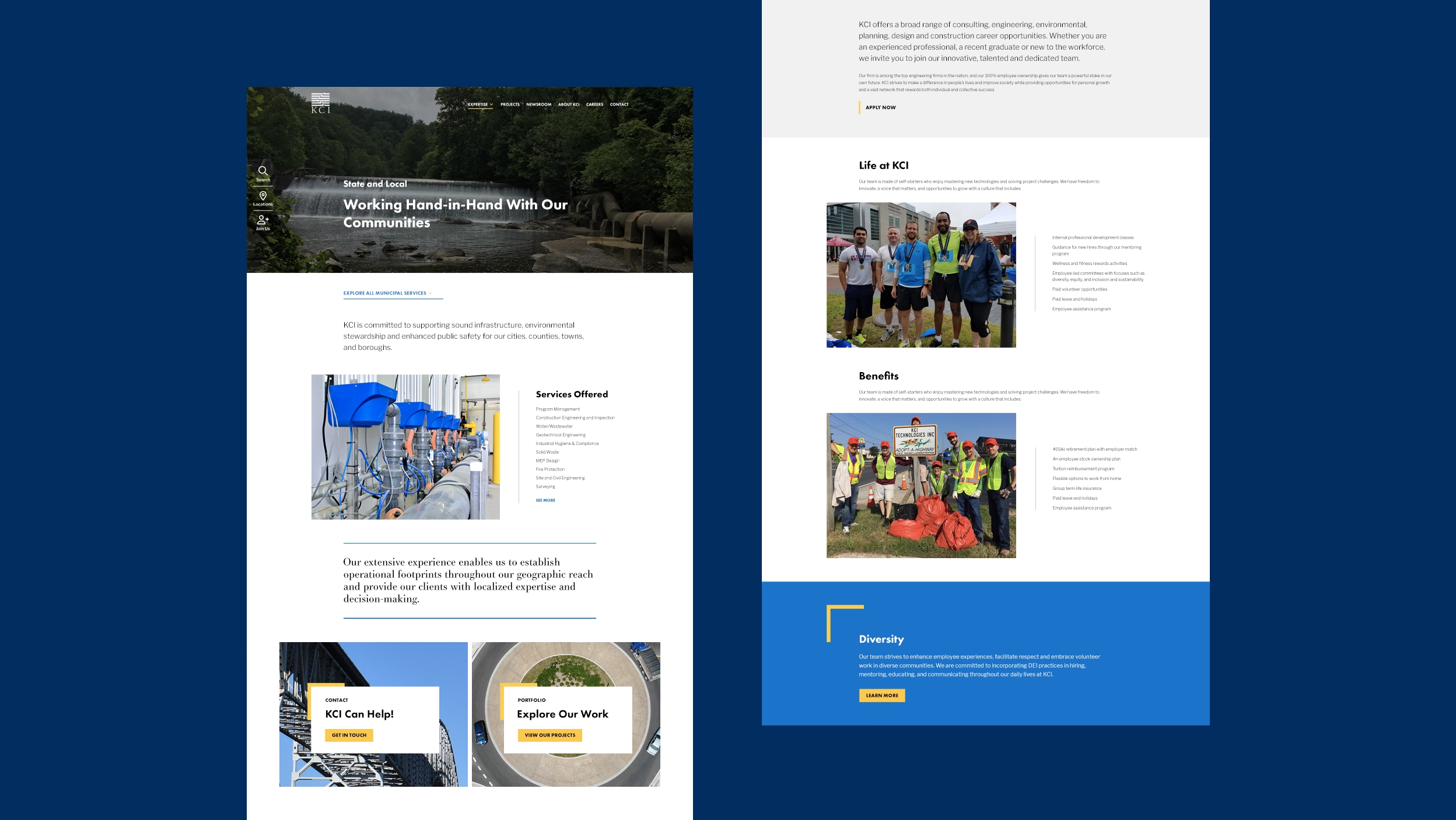 AEC web design KCI Technologies website redesign