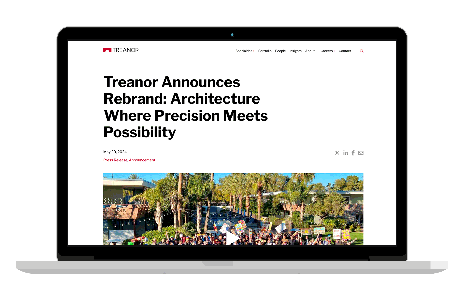 AEC branding Treanor architecture rebrand and website redesign brand rollout