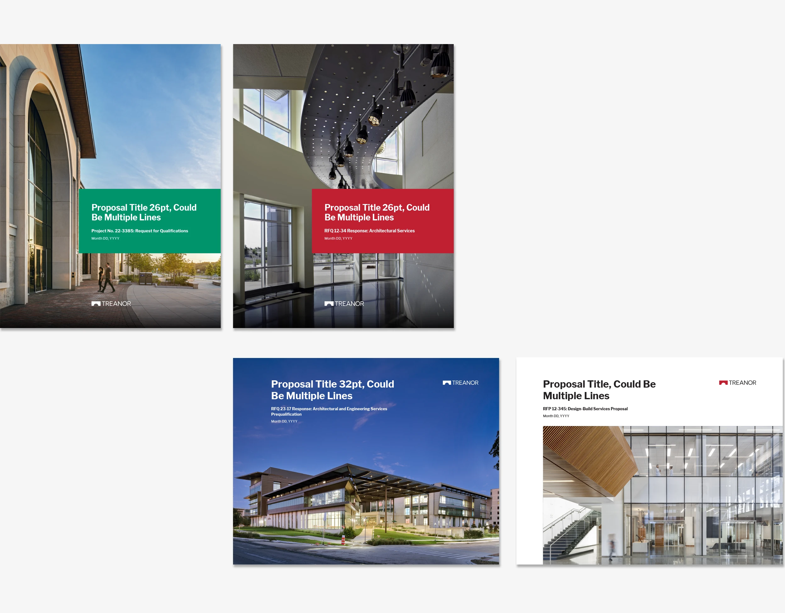 AEC branding Treanor architecture rebrand, proposal and collateral redesign