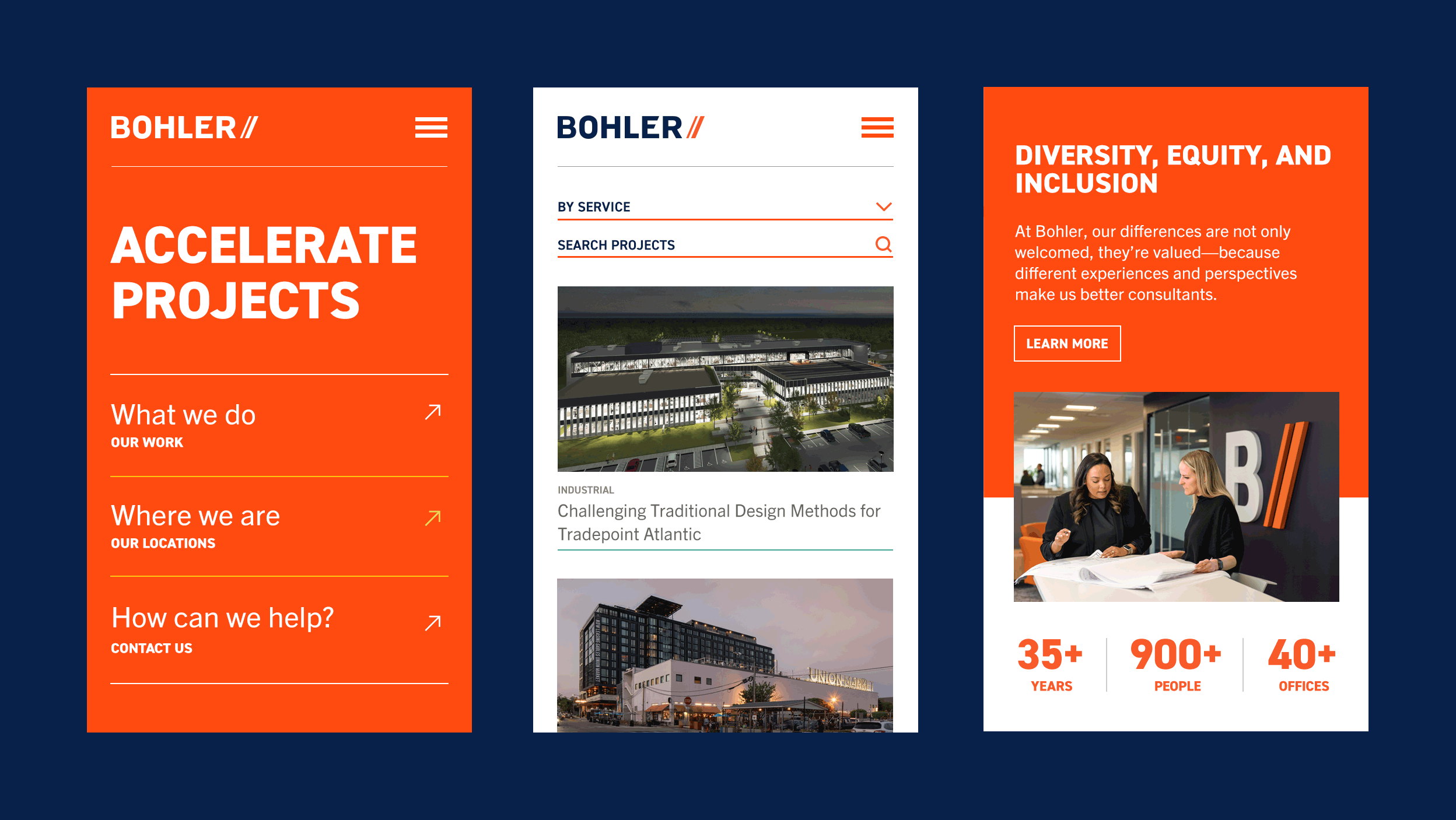 AEC web design Bohler Engineering website redesign mobile design