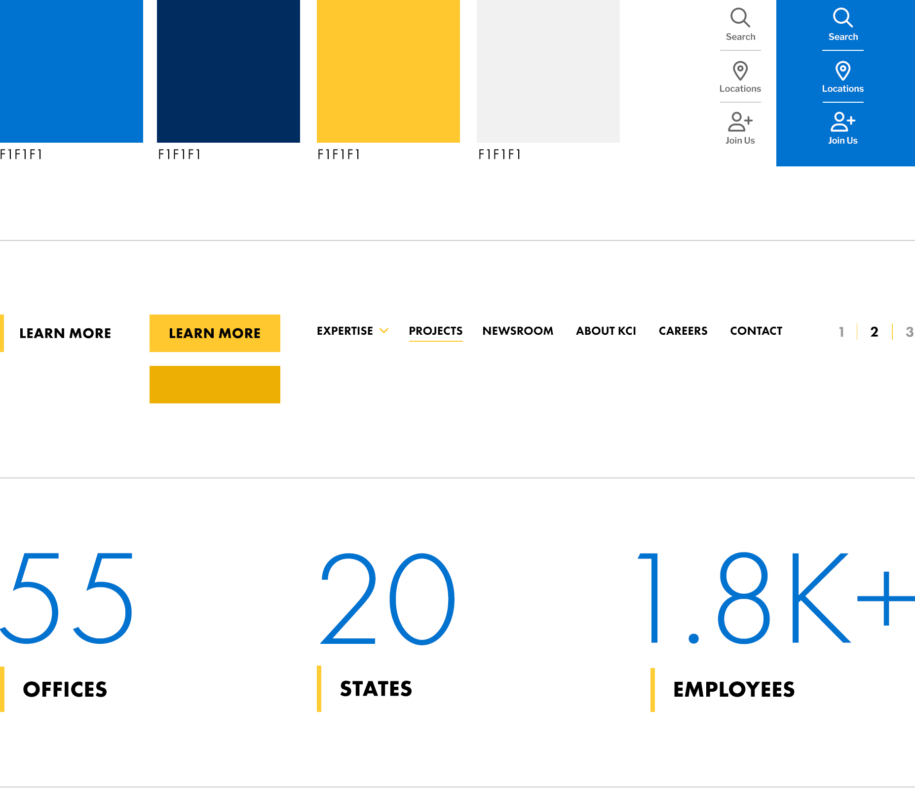 AEC web design KCI Technologies website redesign design styles